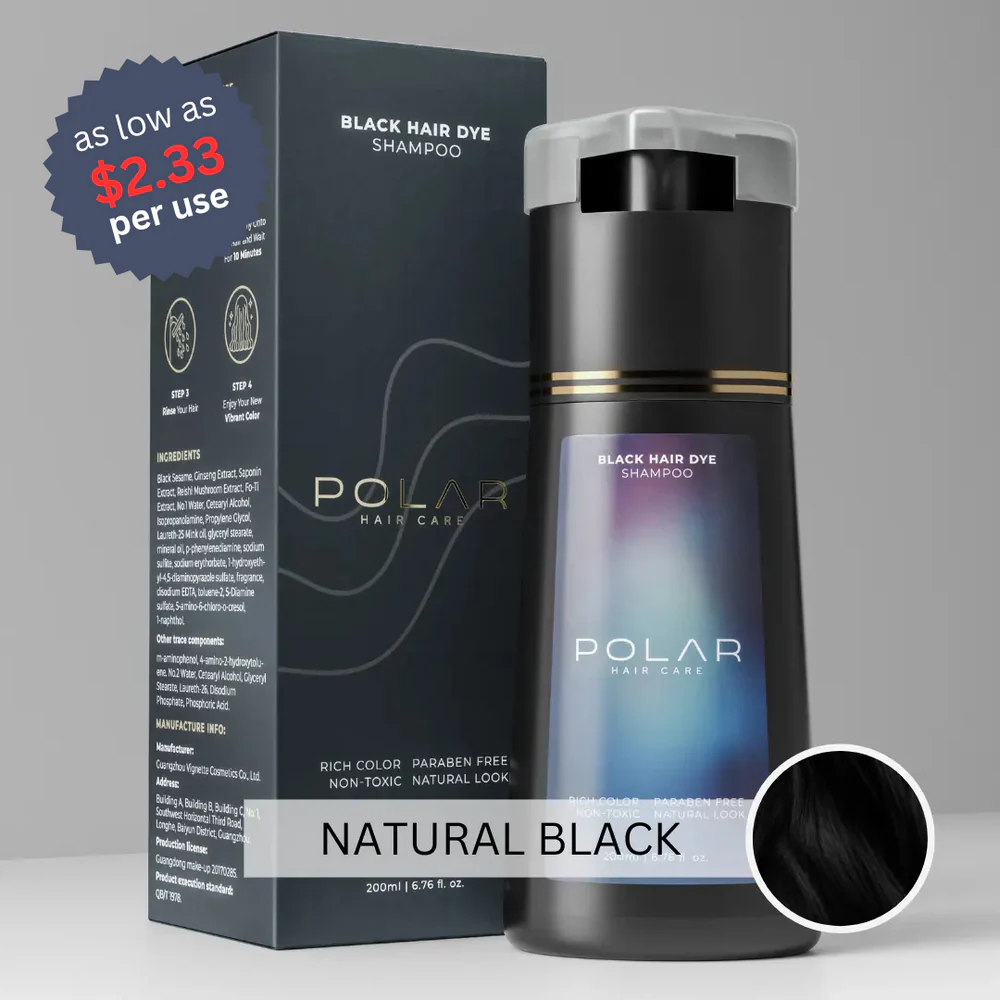 Polar Haircare Instant Dye Shampoo Review polar haircare dye shampoo black