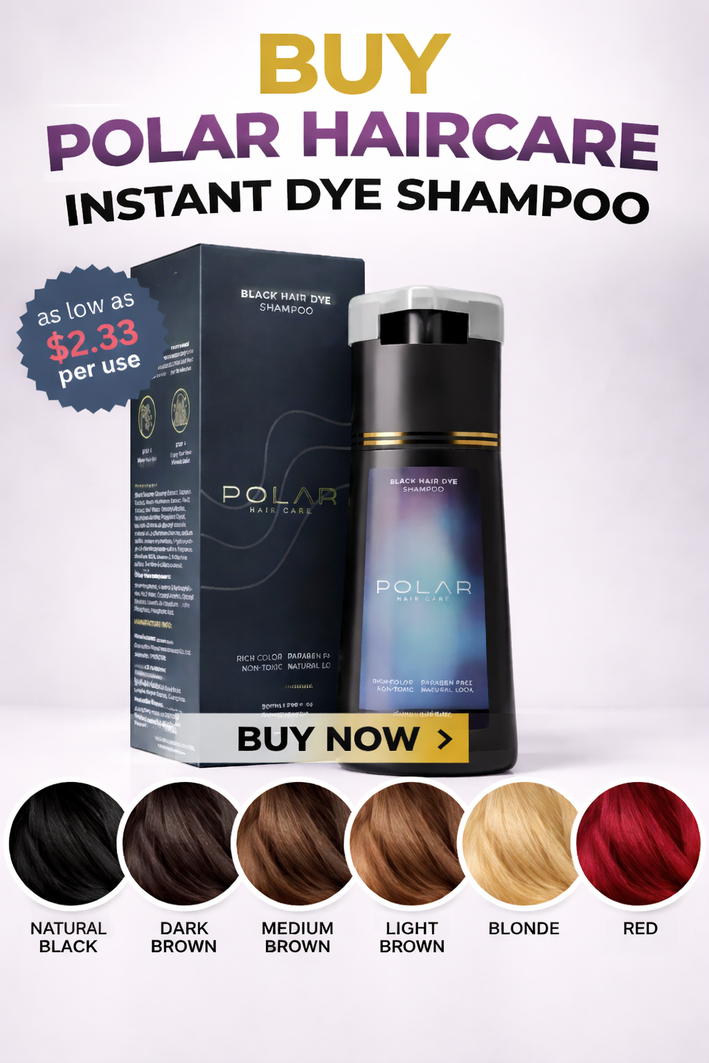 Polar Shampoo Colors & Bundle Deals polar haircare dye colors with red